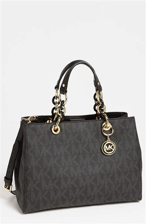 michael kors cynthia medium satchel black